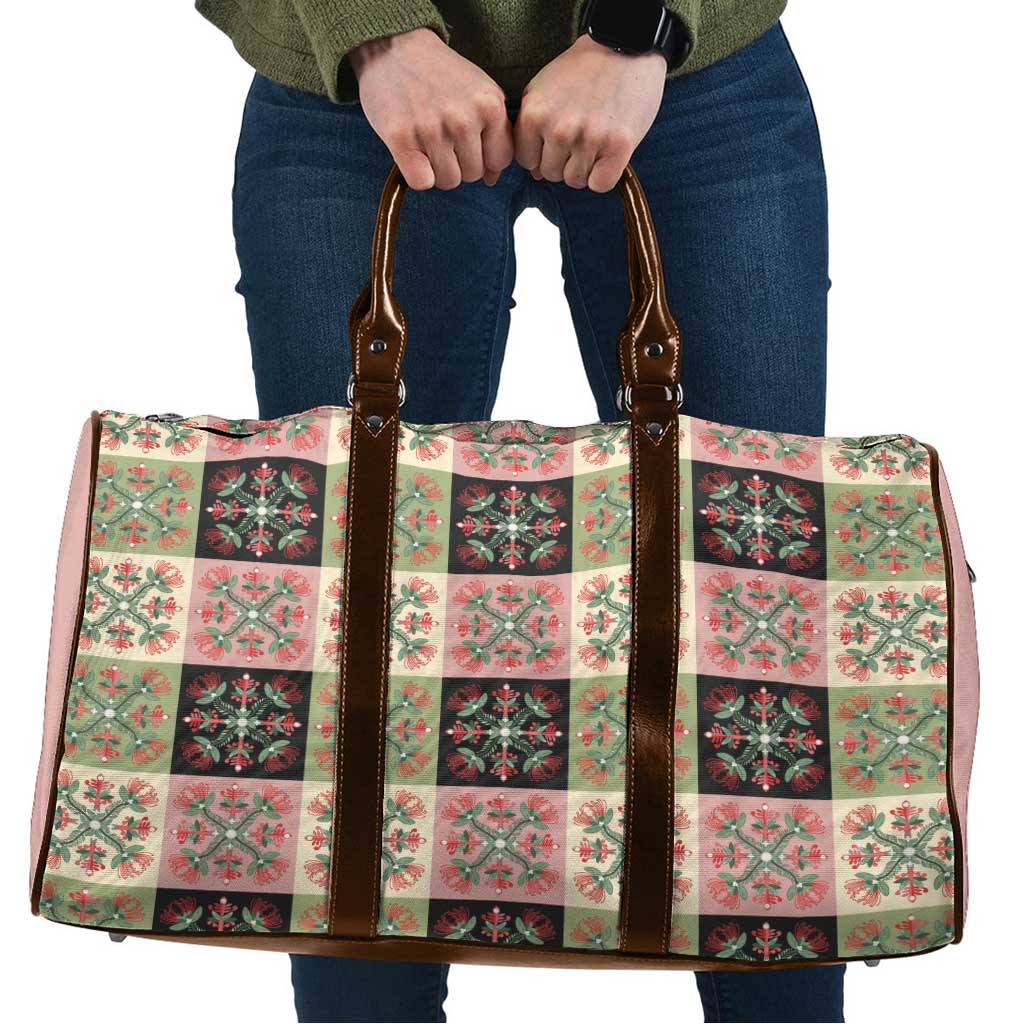 Seamless Pattern Pikake Lei Travel Bag Floral Squares Pikake - Polynesian Pride