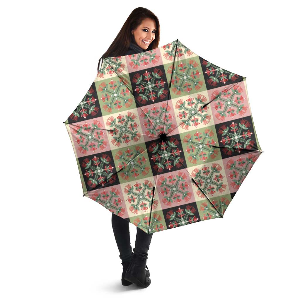 Seamless Pattern Pikake Lei Umbrella Floral Squares Pikake - Polynesian Pride