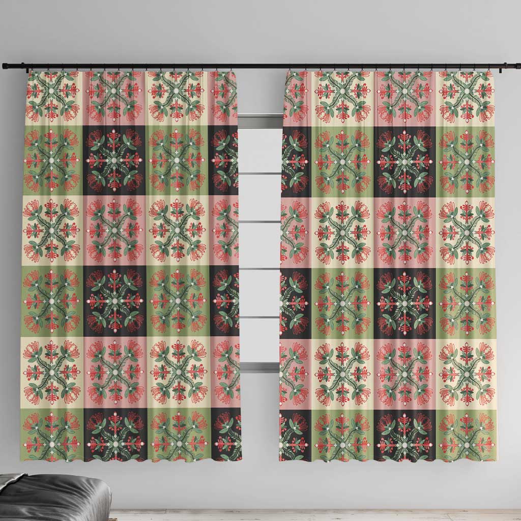 Seamless Pattern Pikake Lei Window Curtain Floral Squares Pikake - Polynesian Pride