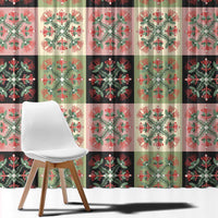 Seamless Pattern Pikake Lei Window Curtain Floral Squares Pikake - Polynesian Pride