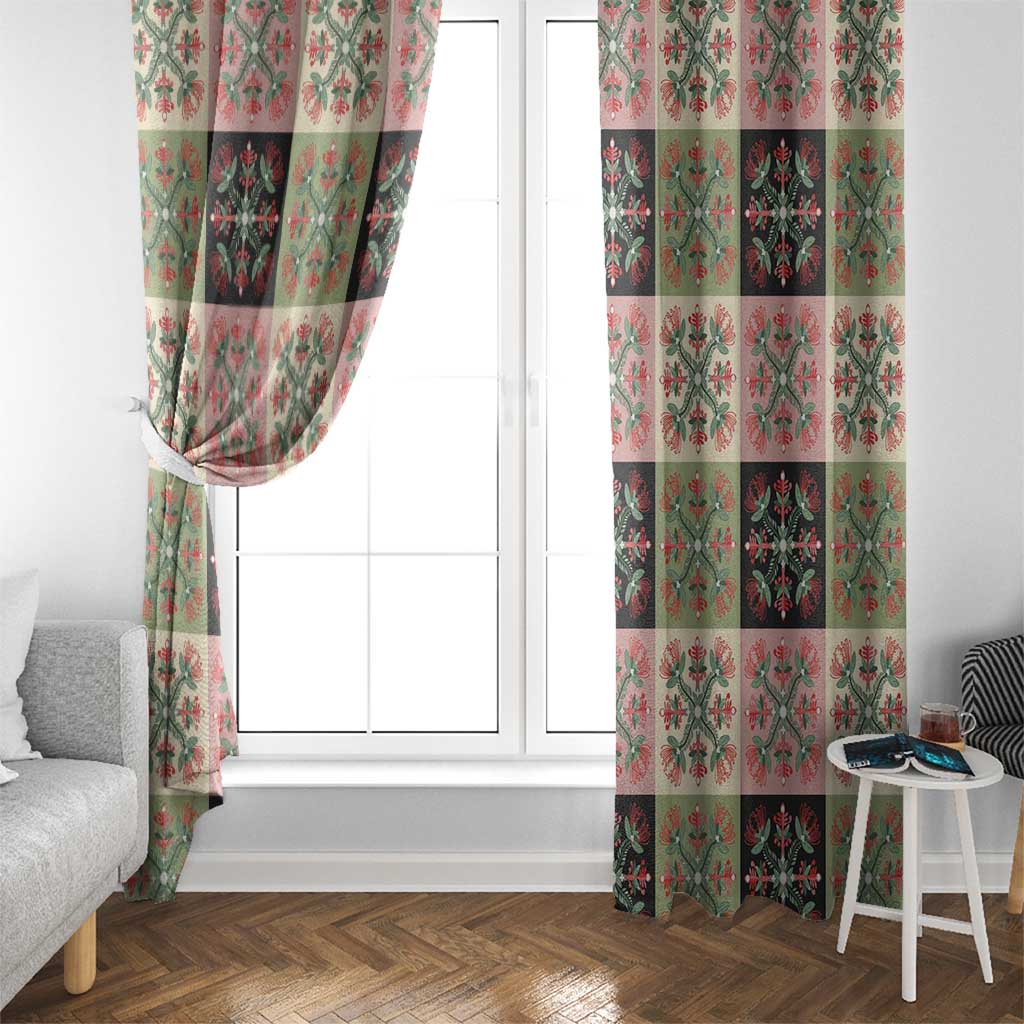 Seamless Pattern Pikake Lei Window Curtain Floral Squares Pikake - Polynesian Pride