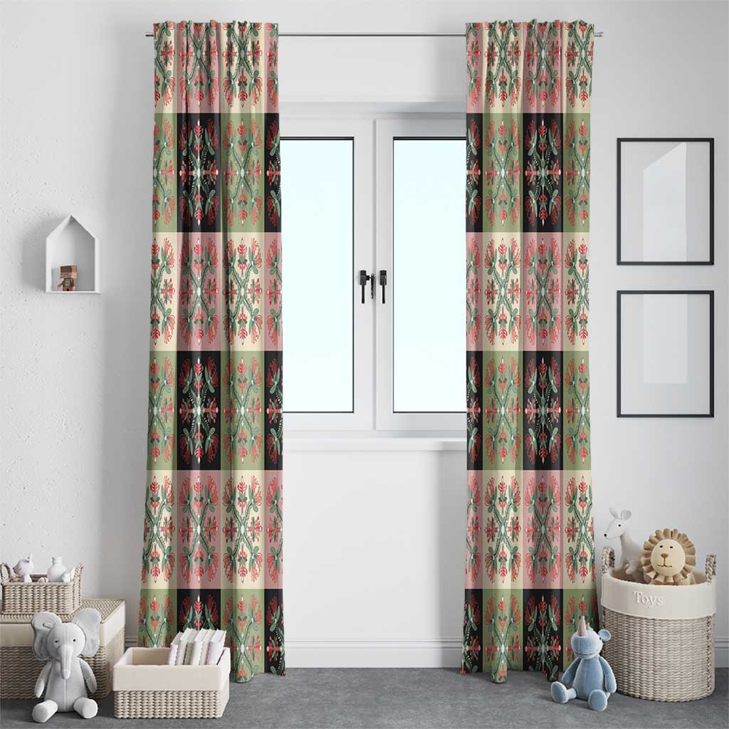 Seamless Pattern Pikake Lei Window Curtain Floral Squares Pikake - Polynesian Pride