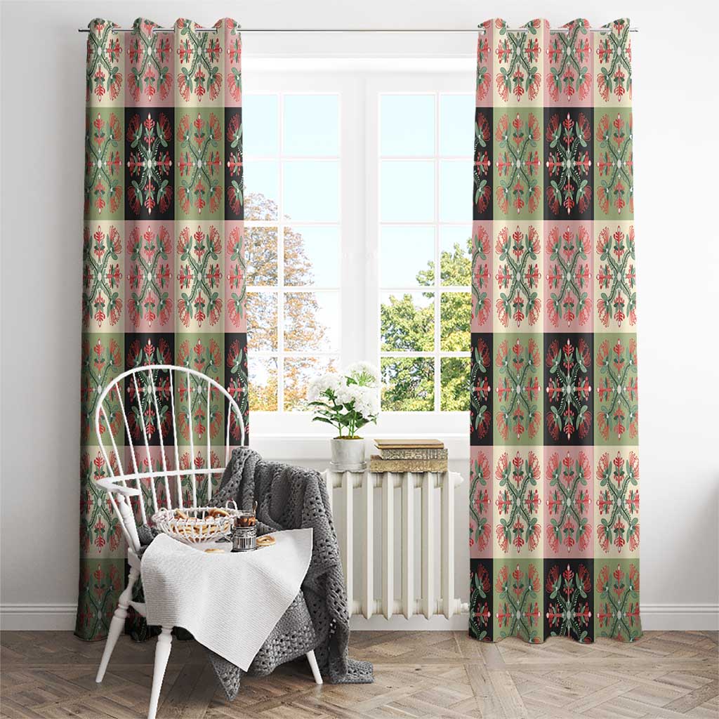 Seamless Pattern Pikake Lei Window Curtain Floral Squares Pikake - Polynesian Pride
