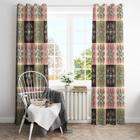 Seamless Pattern Pikake Lei Window Curtain Floral Squares Pikake - Polynesian Pride