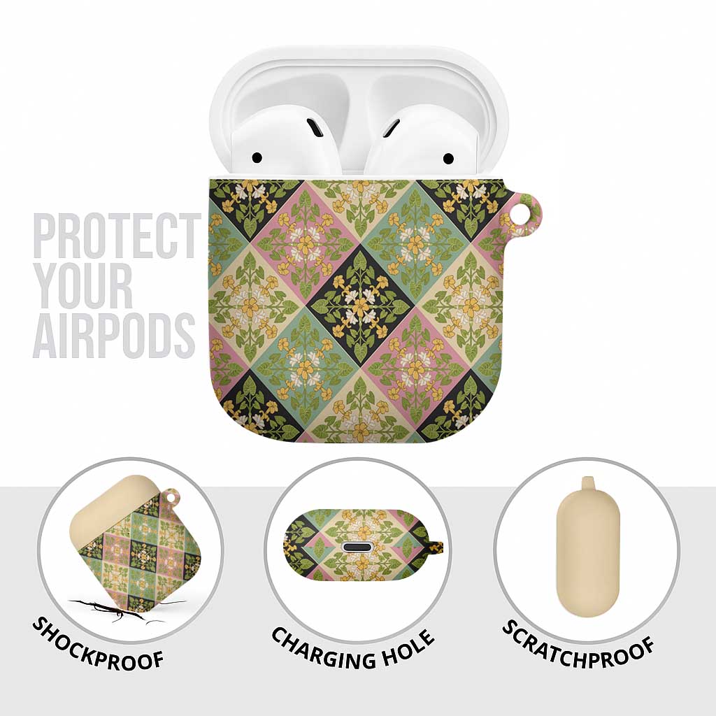 Seamless Pattern Puakenikeni and Kalo AirPods Case LT9 - Polynesian Pride