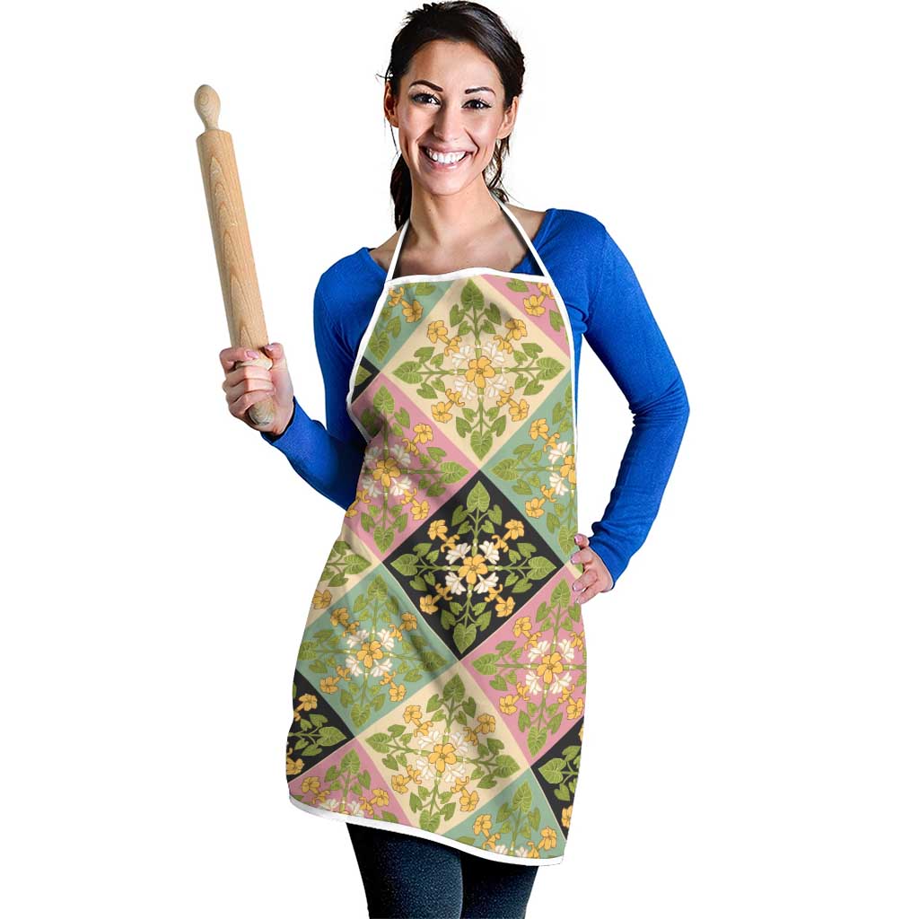 Seamless Pattern Puakenikeni and Kalo Apron LT9 - Polynesian Pride