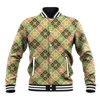 Seamless Pattern Puakenikeni and Kalo Baseball Jacket LT9 Unisex Beige - Polynesian Pride