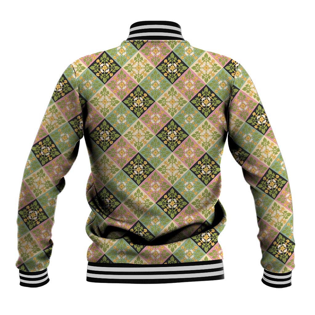 Seamless Pattern Puakenikeni and Kalo Baseball Jacket LT9 - Polynesian Pride