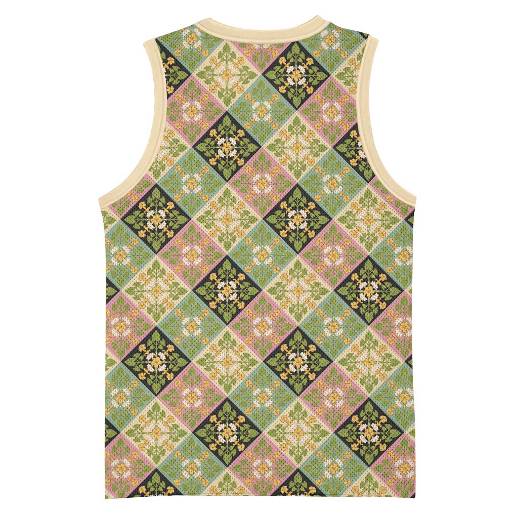 Seamless Pattern Puakenikeni and Kalo Basketball Jersey LT9 - Polynesian Pride