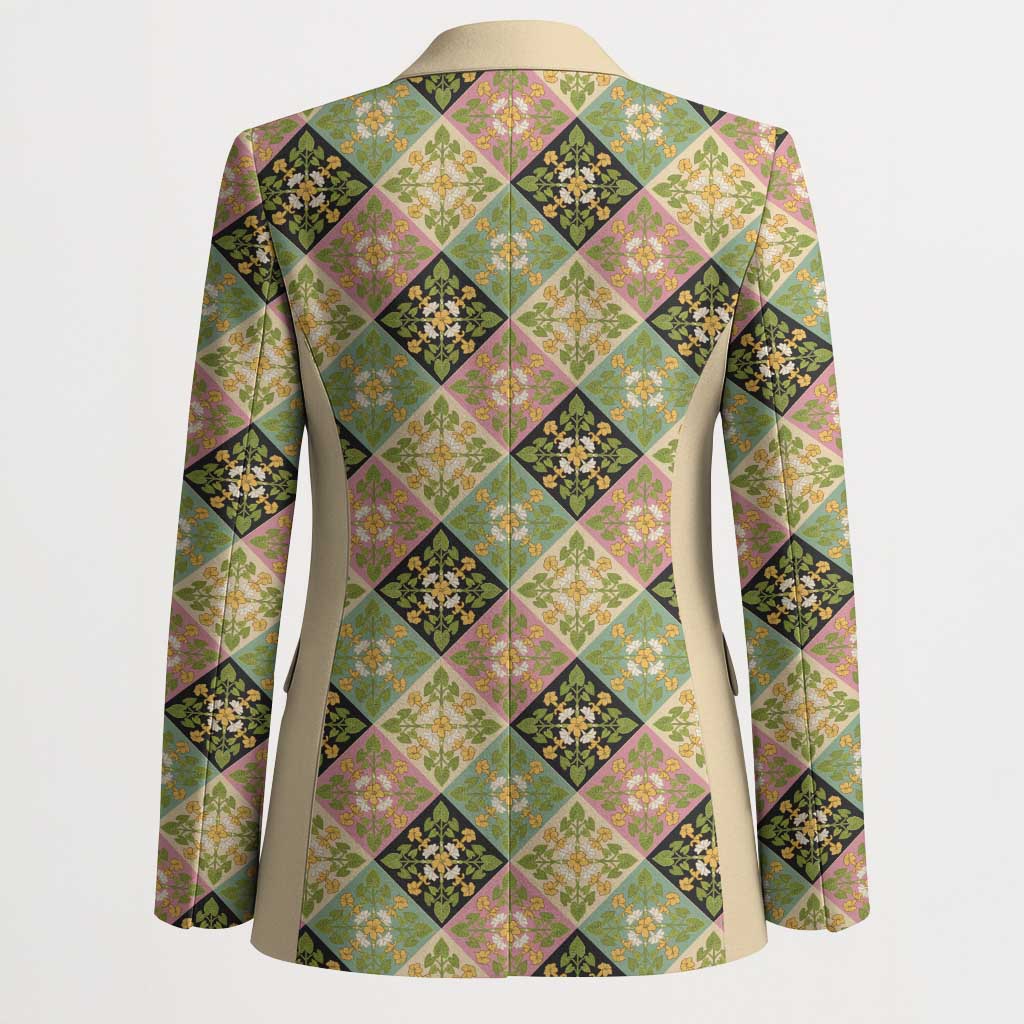 Seamless Pattern Puakenikeni and Kalo Blazer LT9 - Polynesian Pride