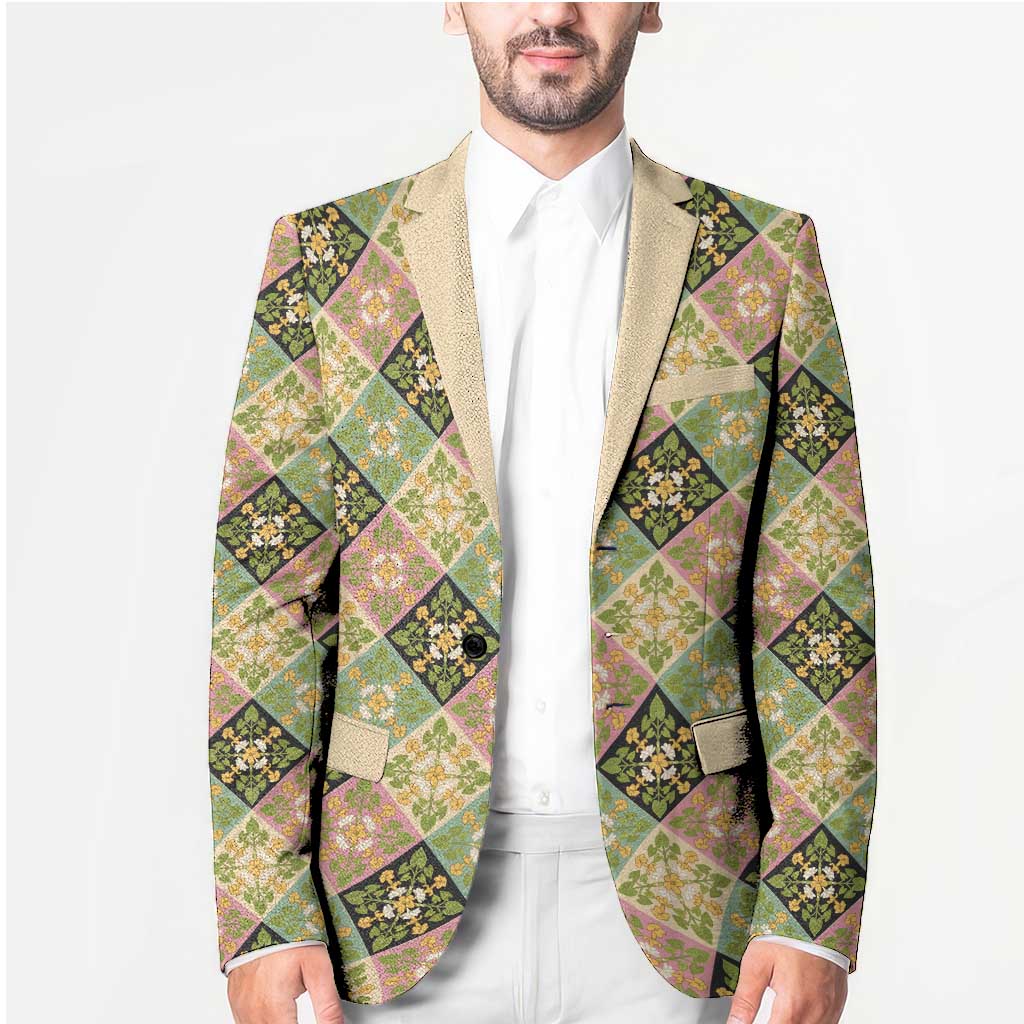 Seamless Pattern Puakenikeni and Kalo Blazer LT9 - Polynesian Pride