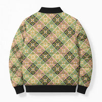 Seamless Pattern Puakenikeni and Kalo Bomber Puffer Jacket LT9 - Polynesian Pride