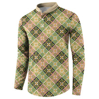 Seamless Pattern Puakenikeni and Kalo Button Sweatshirt LT9 - Polynesian Pride
