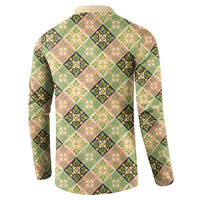 Seamless Pattern Puakenikeni and Kalo Button Sweatshirt LT9 - Polynesian Pride