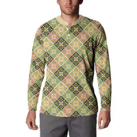 Seamless Pattern Puakenikeni and Kalo Button Sweatshirt LT9 - Polynesian Pride