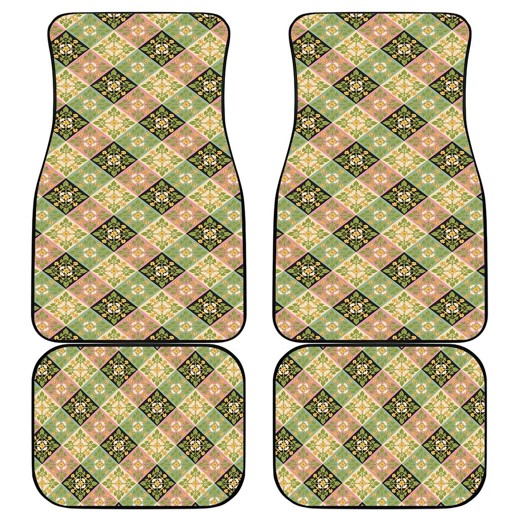 Seamless Pattern Puakenikeni and Kalo Car Mats LT9 - Polynesian Pride