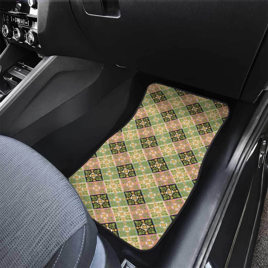 Seamless Pattern Puakenikeni and Kalo Car Mats LT9 - Polynesian Pride