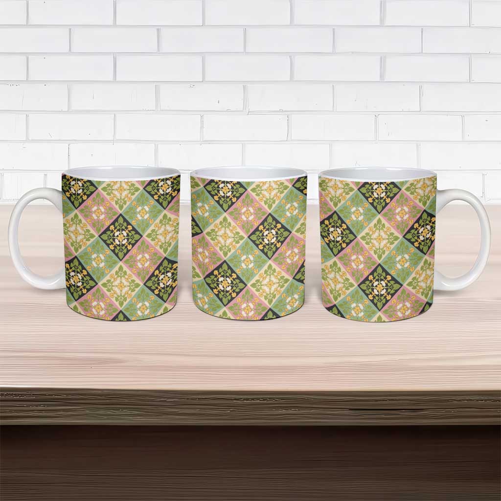 Seamless Pattern Puakenikeni and Kalo Ceramic Mug LT9 - Polynesian Pride