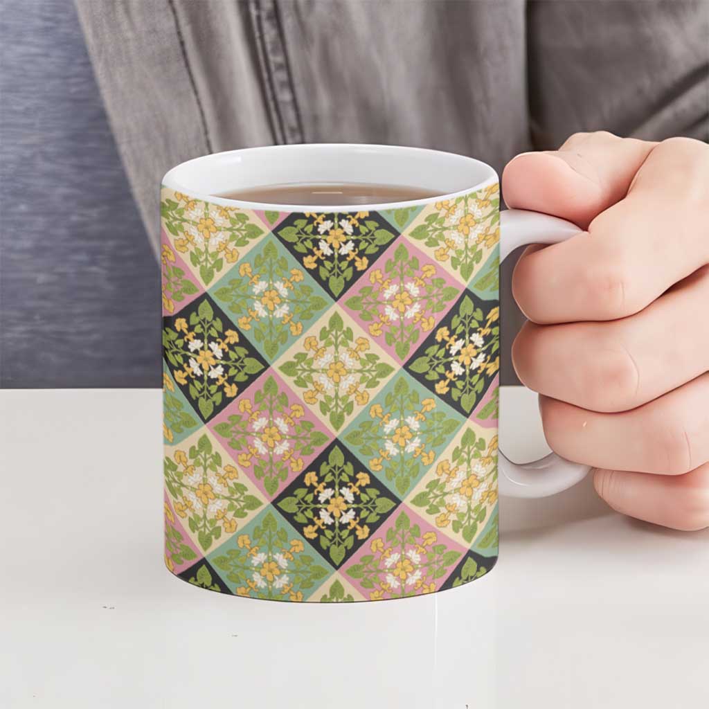 Seamless Pattern Puakenikeni and Kalo Ceramic Mug LT9 - Polynesian Pride
