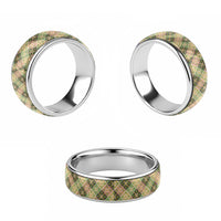 Seamless Pattern Puakenikeni and Kalo Classic Ring - Polynesian Pride
