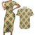 Seamless Pattern Puakenikeni and Kalo Couples Matching Short Sleeve Bodycon Dress and Hawaiian Shirt - Polynesian Pride