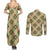 Seamless Pattern Puakenikeni and Kalo Couples Matching Summer Maxi Dress and Long Sleeve Button Shirt - Polynesian Pride