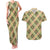 Seamless Pattern Puakenikeni and Kalo Couples Matching Tank Maxi Dress and Hawaiian Shirt - Polynesian Pride