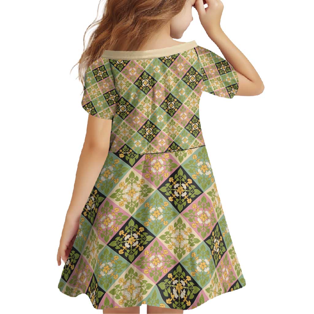 Seamless Pattern Puakenikeni and Kalo Family Matching Mermaid Dress and Hawaiian Shirt - Polynesian Pride