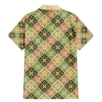 Seamless Pattern Puakenikeni and Kalo Family Matching Mermaid Dress and Hawaiian Shirt - Polynesian Pride