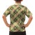 Seamless Pattern Puakenikeni and Kalo Family Matching Off The Shoulder Long Sleeve Dress and Hawaiian Shirt - Polynesian Pride