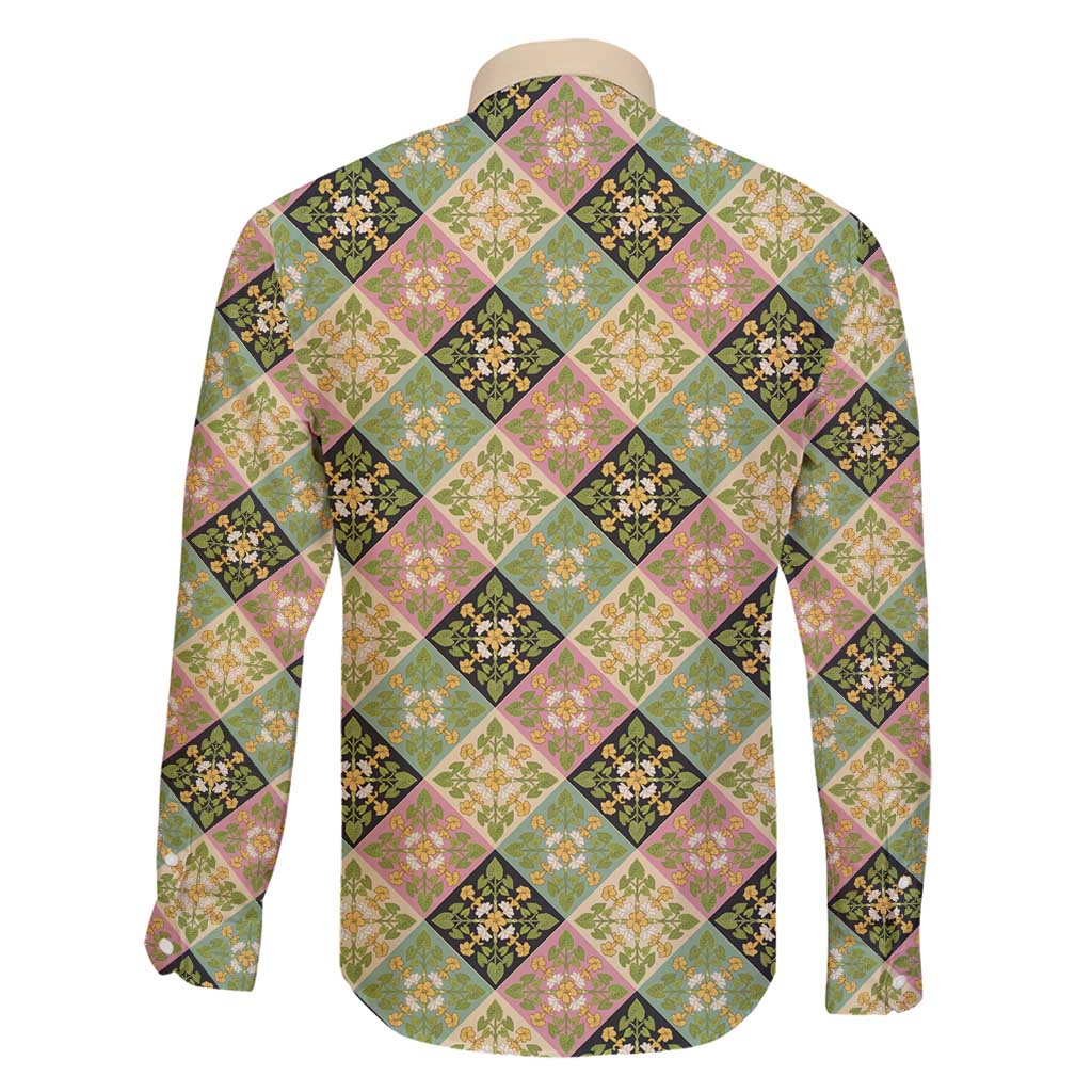 Seamless Pattern Puakenikeni and Kalo Family Matching Off Shoulder Short Dress and Hawaiian Shirt - Polynesian Pride