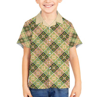 Seamless Pattern Puakenikeni and Kalo Family Matching Summer Maxi Dress and Hawaiian Shirt - Polynesian Pride