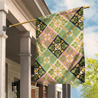 Seamless Pattern Puakenikeni and Kalo Garden Flag - Polynesian Pride