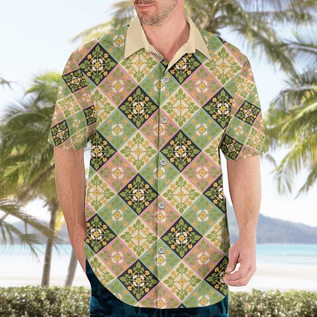 Seamless Pattern Puakenikeni and Kalo Hawaiian Shirt - Polynesian Pride