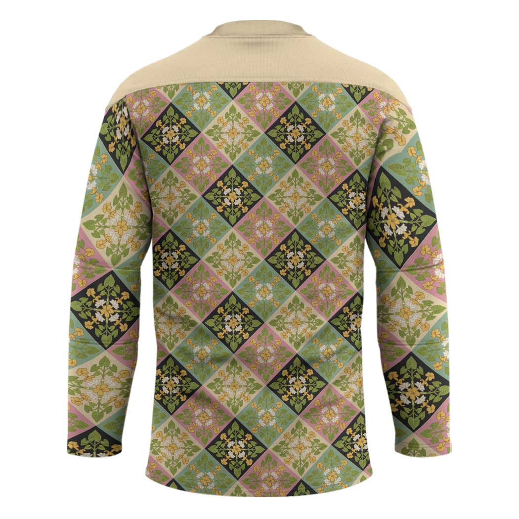 Seamless Pattern Puakenikeni and Kalo Hockey Jersey LT9 - Polynesian Pride