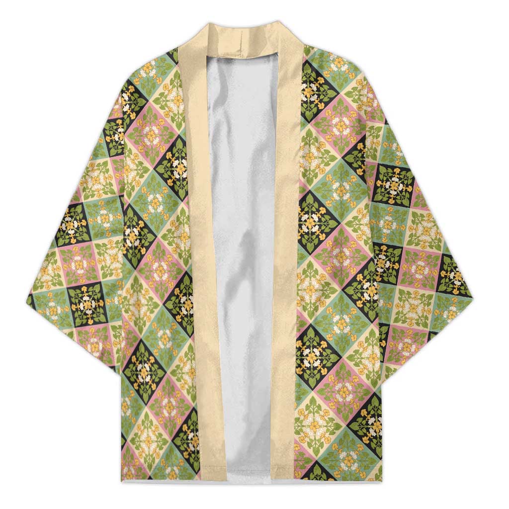 Seamless Pattern Puakenikeni and Kalo Kimono - Polynesian Pride