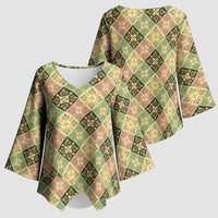 Seamless Pattern Puakenikeni and Kalo Kimono Sleeve Blouse LT9 - Polynesian Pride