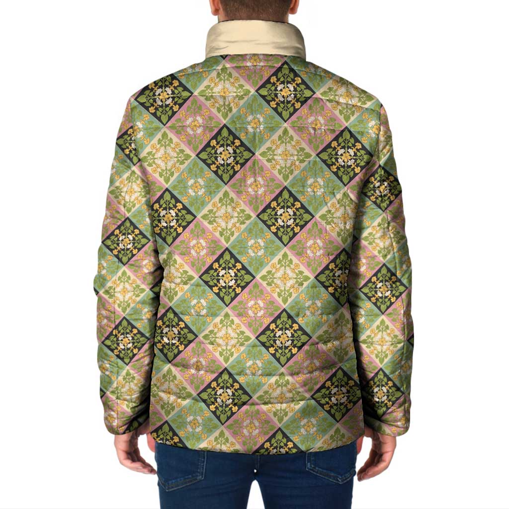 Seamless Pattern Puakenikeni and Kalo Padded Jacket LT9 - Polynesian Pride