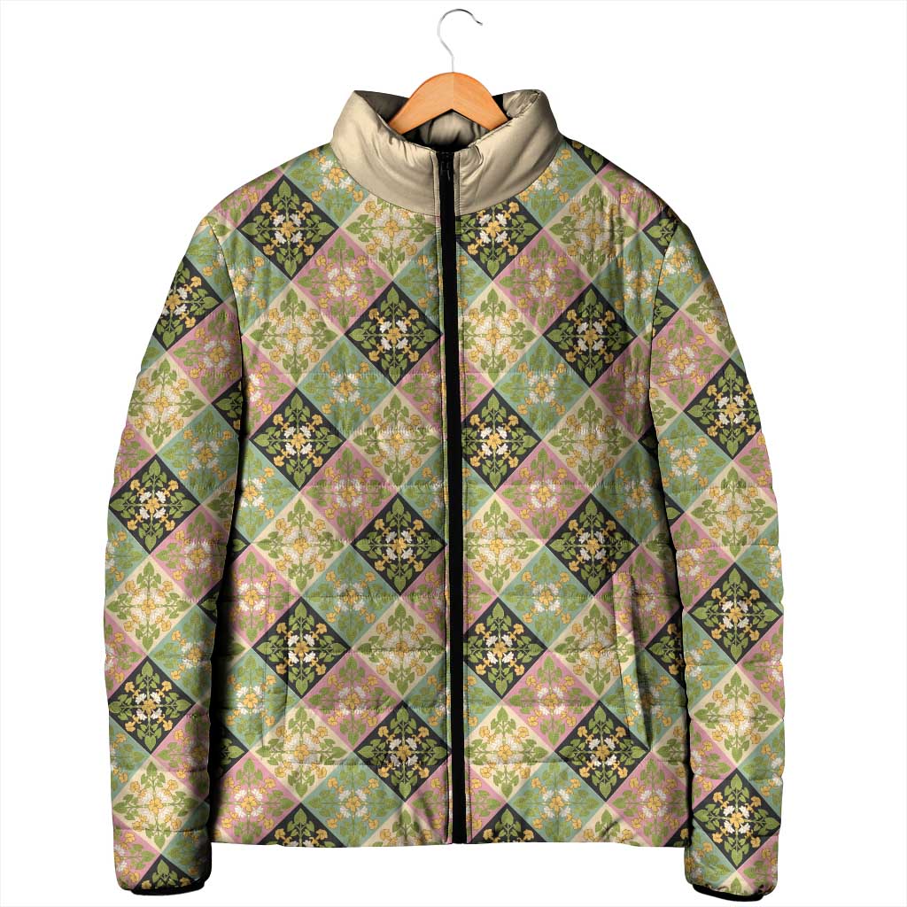 Seamless Pattern Puakenikeni and Kalo Padded Jacket LT9 - Polynesian Pride