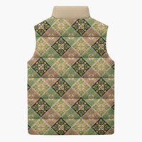 Seamless Pattern Puakenikeni and Kalo Sleeveless Puffer Jacket LT9 - Polynesian Pride