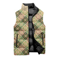 Seamless Pattern Puakenikeni and Kalo Sleeveless Puffer Jacket LT9 - Polynesian Pride