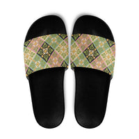 Seamless Pattern Puakenikeni and Kalo Slide Sandals - Polynesian Pride
