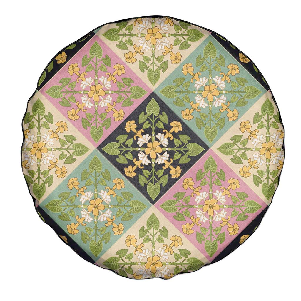 Seamless Pattern Puakenikeni and Kalo Spare Tire Cover - Polynesian Pride