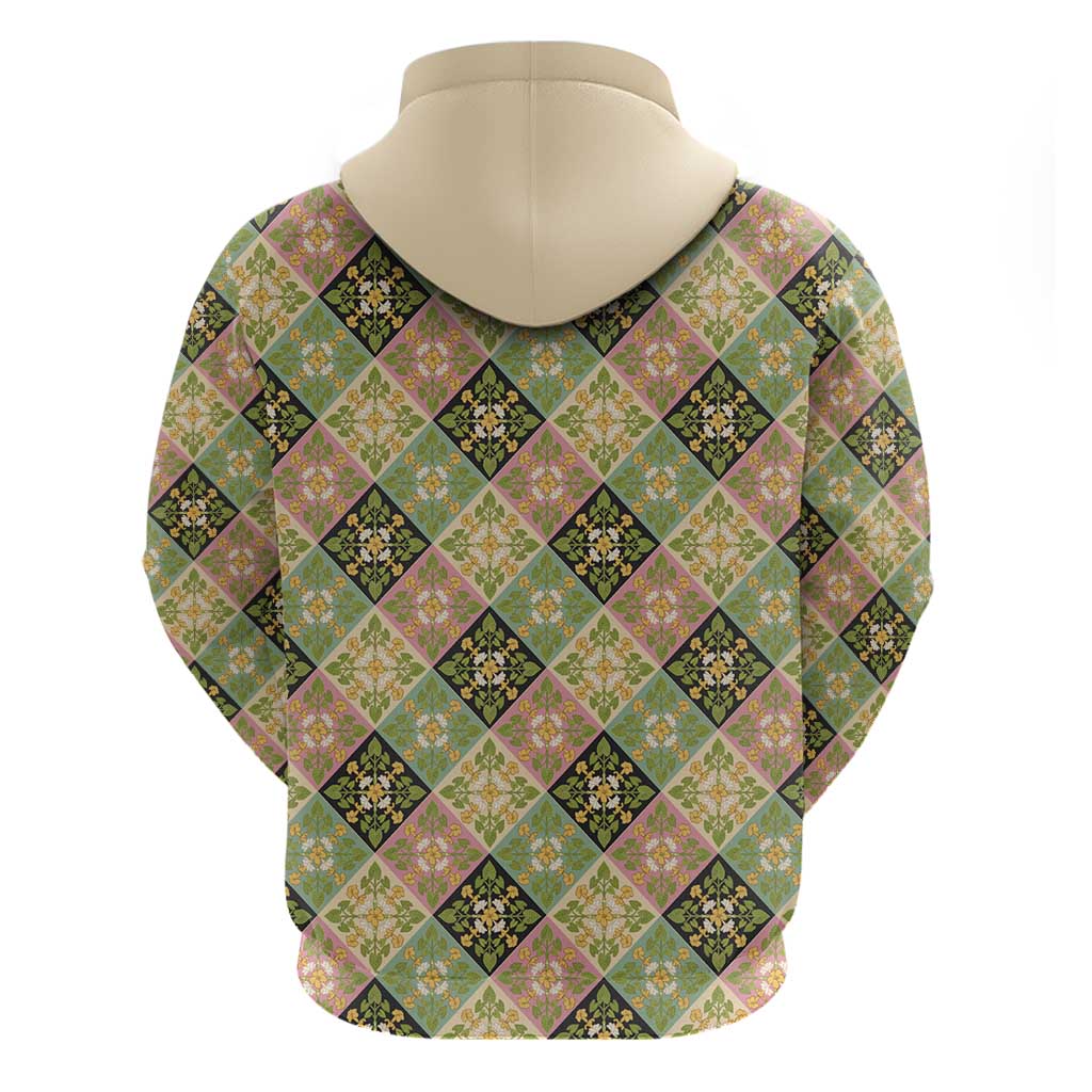 Seamless Pattern Puakenikeni and Kalo Zip Hoodie - Polynesian Pride