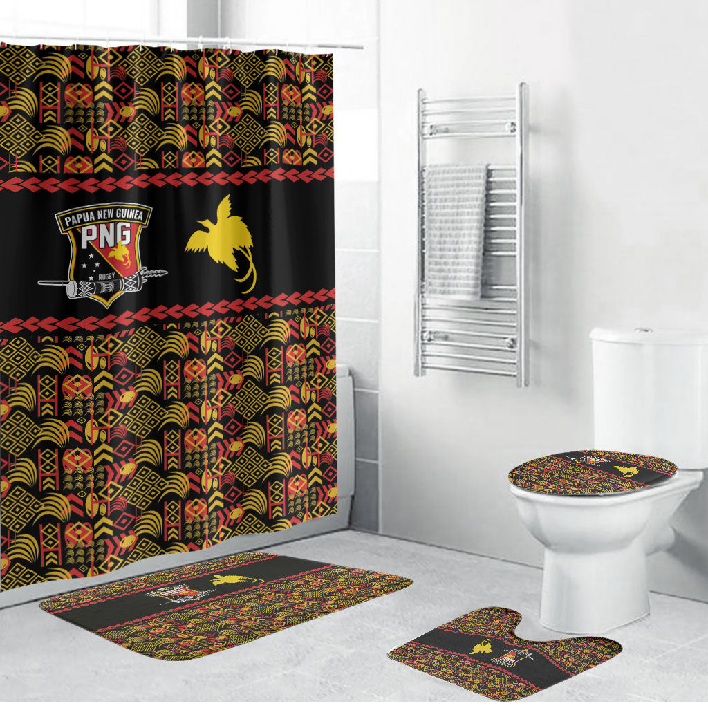 Papua New Guinea Kumuls Bathroom Set Bird of Paradise Black Version