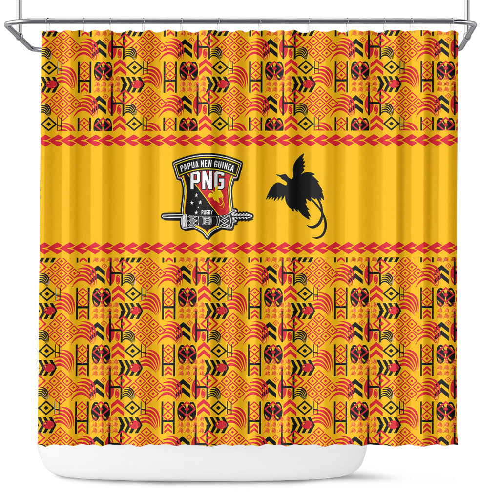 Papua New Guinea Kumuls Shower Curtain Bird of Paradise Gold Version
