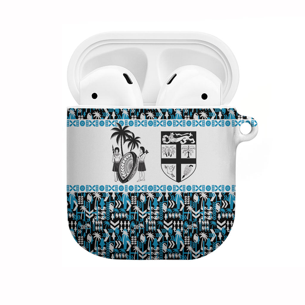 Fiji Bati AirPods Case Bati Island Warrior Geometry LT9 Blue - Polynesian Pride
