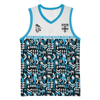 Fiji Bati Basketball Jersey Bati Island Warrior Geometry LT9 Unisex Blue - Polynesian Pride