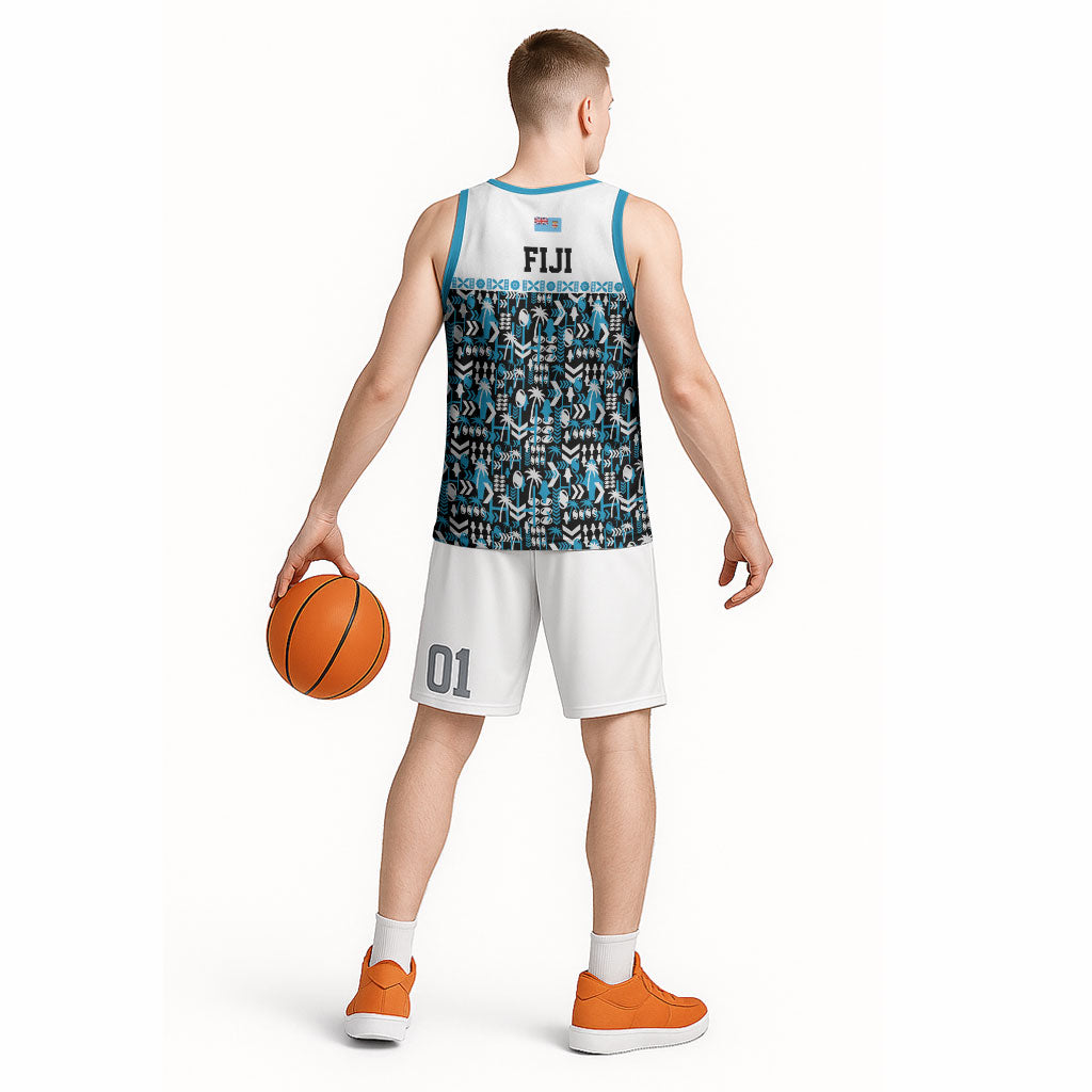 Fiji Bati Basketball Jersey Bati Island Warrior Geometry LT9 - Polynesian Pride