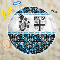 Fiji Bati Beach Blanket Bati Island Warrior Geometry LT9 One Size 150cm Blue - Polynesian Pride